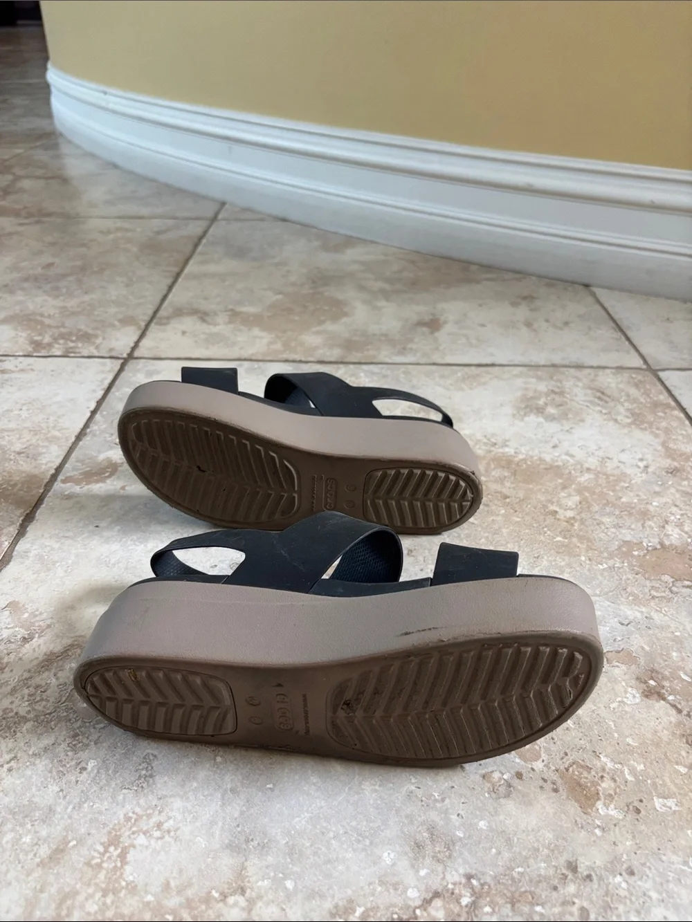 Women’s crocs Black Strap Sandals- size 6
